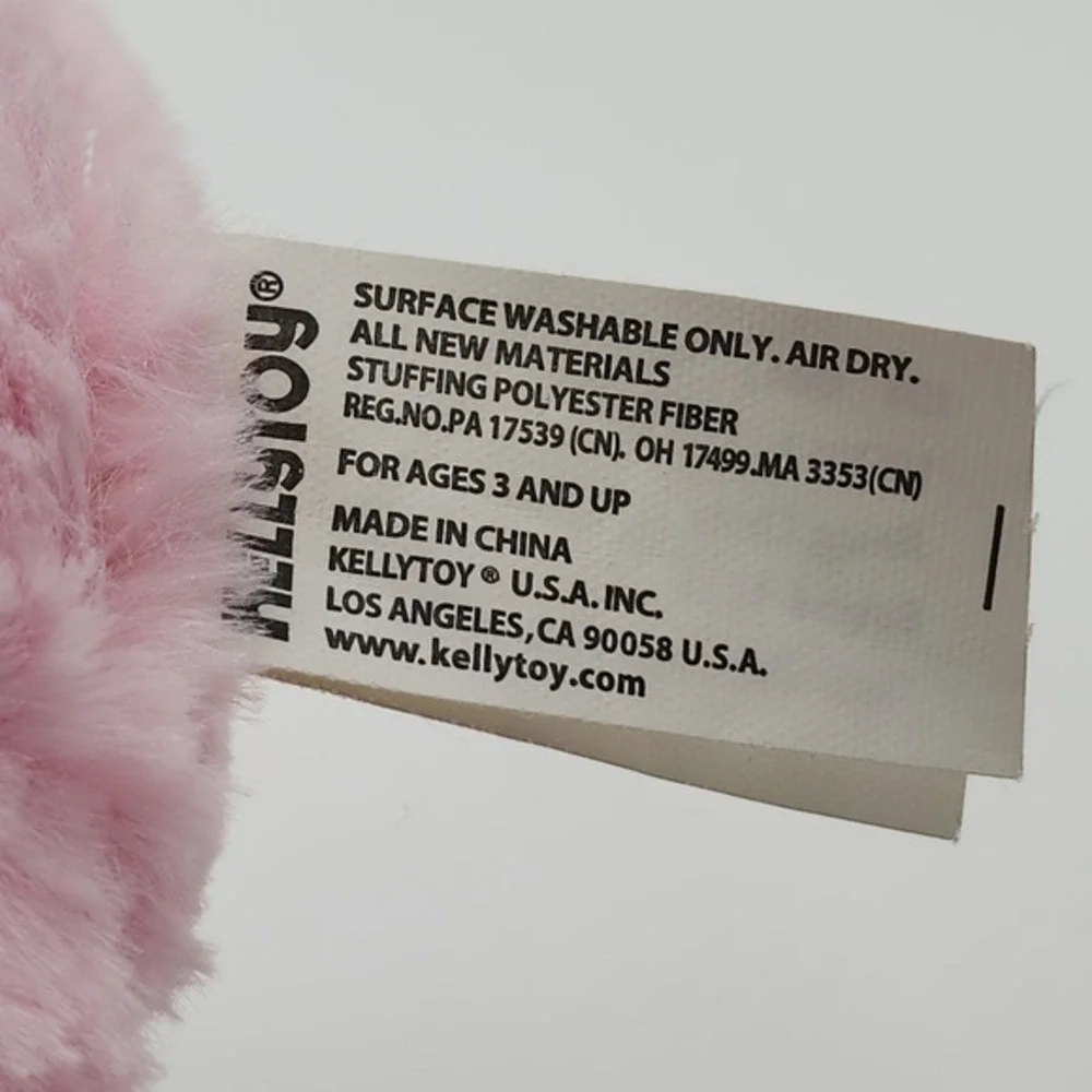 Kellytoy Pink Pig Unicorn Plush Sitting Shiny Silver Horn Stuffed Animal 12.5